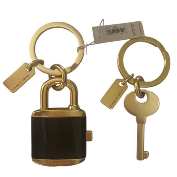 NWT Coach Lock & Key Bag Charm/Key Ring 2 Piece Set - Picture 7 of 11